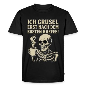 Halloween Spooky Coffee Saying - Men's Premium Organic T-Shirt - black - Front - Nico (187cm)