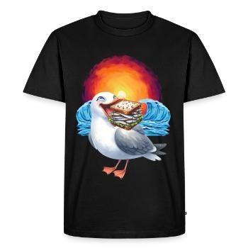 Sandwidsch Hareng Poisson Mouette Maritime - T-shirt Premium bio Homme - noir - Devant - Nico (187cm)
