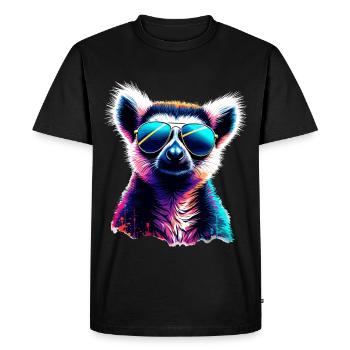 Dj Lemur with Sunglasses T-Shirt - Men's Premium Organic T-Shirt - black - Front - Nico (187cm)