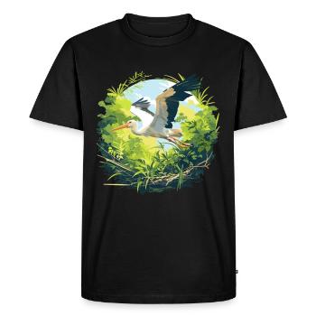 Cigognes Cigognes - T-shirt Premium bio Homme - noir - Devant - Nico (187cm)