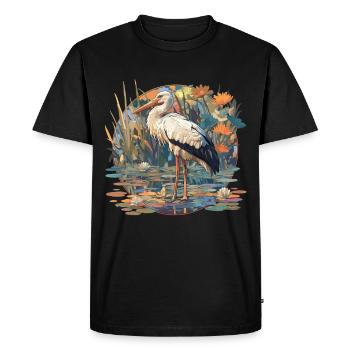 Cigognes Cigognes - T-shirt Premium bio Homme - noir - Devant - Nico (187cm)