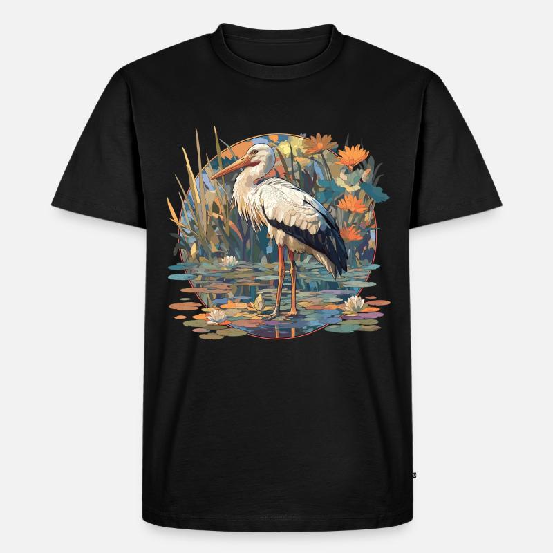 Störche Storch - Männer Premium Bio T-Shirt - Schwarz