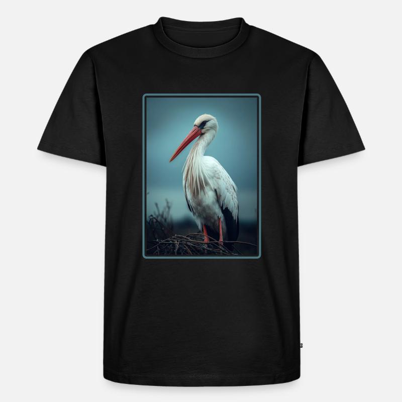 Störche Storch - Männer Premium Bio T-Shirt - Schwarz