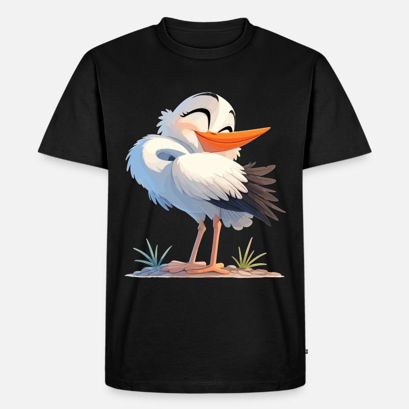 Störche Storch - Männer Premium Bio T-Shirt - Schwarz
