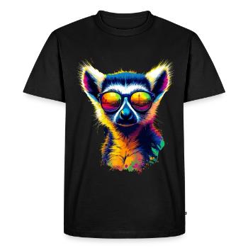 Dj Lemur with Sunglasses T-Shirt - Men's Premium Organic T-Shirt - black - Front - Nico (187cm)