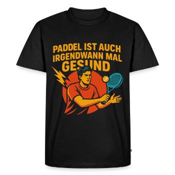 Paddle Tennis Training Design Motivation - Men's Premium Organic T-Shirt - black - Front - Nico (187cm)