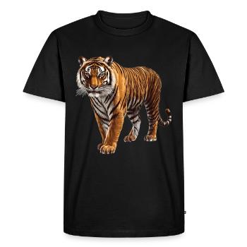 Sumatran tiger - Men's Premium Organic T-Shirt - black - Front - Nico (187cm)
