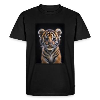 Sumatran tiger - Men's Premium Organic T-Shirt - black - Front - Nico (187cm)