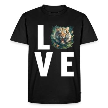 Sumatran tiger - Men's Premium Organic T-Shirt - black - Front - Nico (187cm)