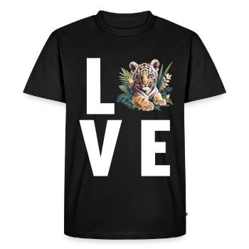 Sumatran tiger - Men's Premium Organic T-Shirt - black - Front - Nico (187cm)