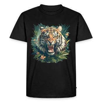 Sumatran tiger - Men's Premium Organic T-Shirt - black - Front - Nico (187cm)