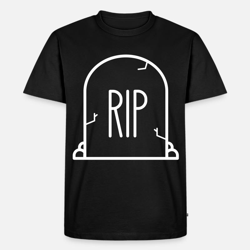 Grabstein - Männer Premium Bio T-Shirt - Schwarz