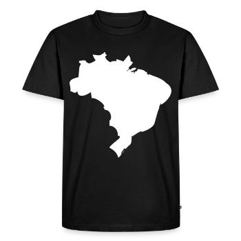 Drapeau de la carte du Brésil - T-shirt Premium bio Homme - noir - Devant - Nico (187cm)