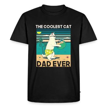 Le père de chat le plus cool de tous les temps - Cadeaux de famille Cat Lover - T-shirt Premium bio Homme - noir - Devant - Nico (187cm)