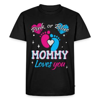 Rose ou bleu, maman t’aime - T-shirt Premium bio Homme - noir - Devant - Nico (187cm)