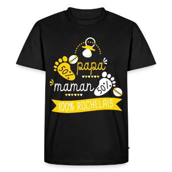 Rugby bébé supporter Rugby La Rochelle Rochelais - T-shirt Premium bio Homme - noir - Devant - Nico (187cm)