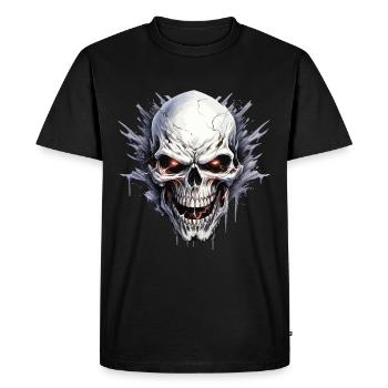 Skull Skull Skeleton Motorcycle Biker Gang - Men's Premium Organic T-Shirt - black - Front - Nico (187cm)