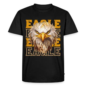 aigle, tête d’aigle, oiseau de proie, oiseau de proie, animal, nature - T-shirt Premium bio Homme - noir - Devant - Nico (187cm)