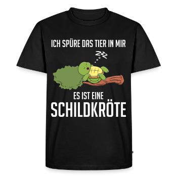 Je sens l'animal en moi, c'est une tortue - T-shirt Premium bio Homme - noir - Devant - Nico (187cm)