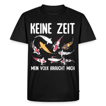Pas le temps, mon peuple a besoin de moi, carpe koï - T-shirt Premium bio Homme - noir - Devant - Nico (187cm)