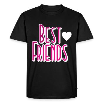 Meilleurs amis Amis Amitié - T-shirt Premium bio Homme - noir - Devant - Nico (187cm)