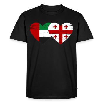 United Arab Emirates Georgia Flag - Men's Premium Organic T-Shirt - black - Front - Nico (187cm)