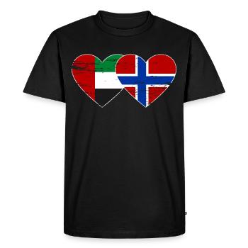 United Arab Emirates Norway Flag - Men's Premium Organic T-Shirt - black - Front - Nico (187cm)