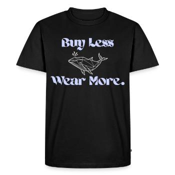 Acheter moins Porter plus - Sustainable Statement Whale - T-shirt Premium bio Homme - noir - Devant - Nico (187cm)