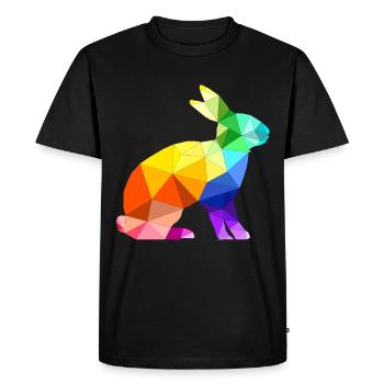 Cadeau de lapin Polygone - T-shirt Premium bio Homme - noir - Devant - Nico (187cm)