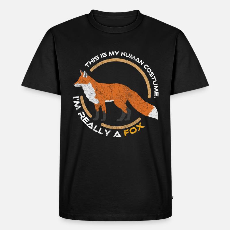 Fuchs Tier Wald - Männer Premium Bio T-Shirt - Schwarz