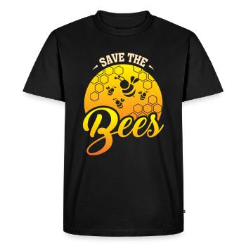 Abeilles - T-shirt Premium bio Homme - noir - Devant - Nico (187cm)