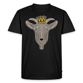 Couronne dorée de chèvre fraîche - T-shirt Premium bio Homme - noir - Devant - Nico (187cm)