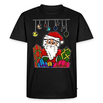 Chemise cadeau Père Noël Nicolas - T-shirt Premium bio Homme - noir - Devant - Nico (187cm)