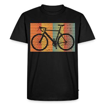 Rennrad Retro Bunt Fahrrad Geschenkidee - Männer Premium Bio T-Shirt - Schwarz - Vorne - Nico (187cm)