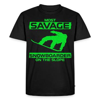 Savage Snowboard Ski Winter Sport Boarder Wild - Men's Premium Organic T-Shirt - black - Front - Nico (187cm)