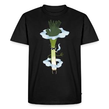 Cool leek smoking cigarette youth word gift - Men's Premium Organic T-Shirt - black - Front - Nico (187cm)