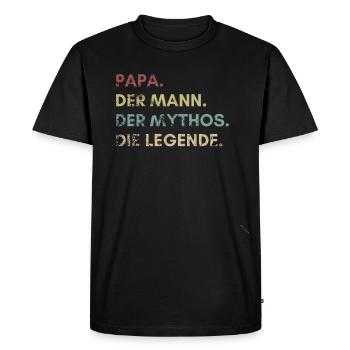 papa homme mythe Légende Pères Cadeau - T-shirt Premium bio Homme - noir - Devant - Nico (187cm)