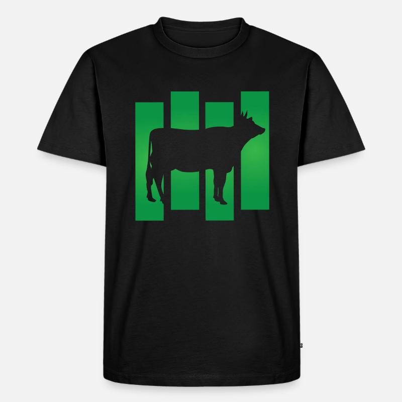 Kuh - Männer Premium Bio T-Shirt - Schwarz