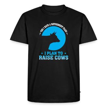 Vache de retraite - T-shirt Premium bio Homme - noir - Devant - Nico (187cm)