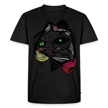 abstract face art gift shirt - Men's Premium Organic T-Shirt - black - Front - Nico (187cm)