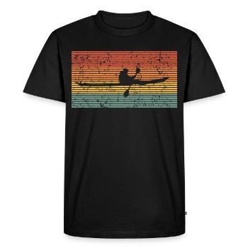 Canoë-kayak vintage silhouette rétro - T-shirt Premium bio Homme - noir - Devant - Nico (187cm)