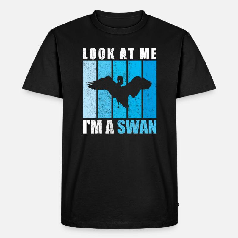 Schwan - Männer Premium Bio T-Shirt - Schwarz