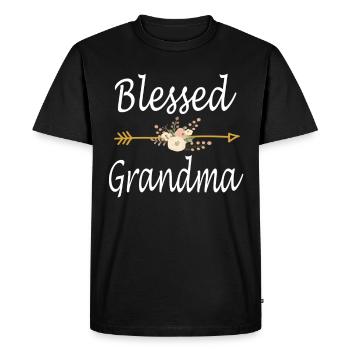 Chemise de grand-mère bénie cadeau pour grand-mère - T-shirt Premium bio Homme - noir - Devant - Nico (187cm)