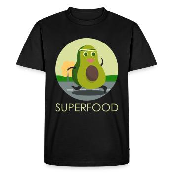 Jogging de l'entraînement sportif drôle Superfood à l'avocat - T-shirt Premium bio Homme - noir - Devant - Nico (187cm)