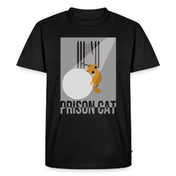 Chat Miau chat évasion de prison Drôle mignon - T-shirt Premium bio Homme - noir - Devant - Nico (187cm)