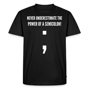 Semi-colons - T-shirt Premium bio Homme - noir - Devant - Nico (187cm)