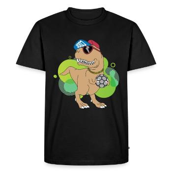 trex dino drôle drôle de handball - T-shirt Premium bio Homme - noir - Devant - Nico (187cm)