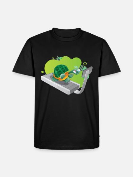 witizge turtle on treadmill - Men's Premium Organic T-Shirt - black