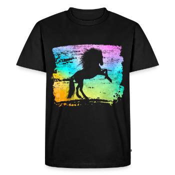 Cheval silhouette étalon jument femme amour cadeau - T-shirt Premium bio Homme - noir - Devant - Nico (187cm)
