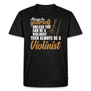 violin - Men's Premium Organic T-Shirt - black - Front - Nico (187cm)